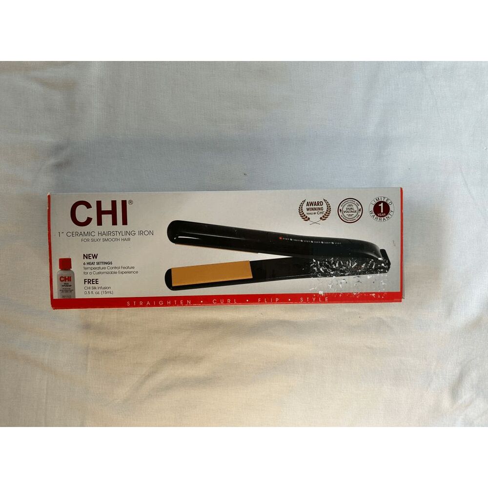 CHI 1 Inch Ceramic Hairstyling Iron, Six Heat Settings, Used in the Box